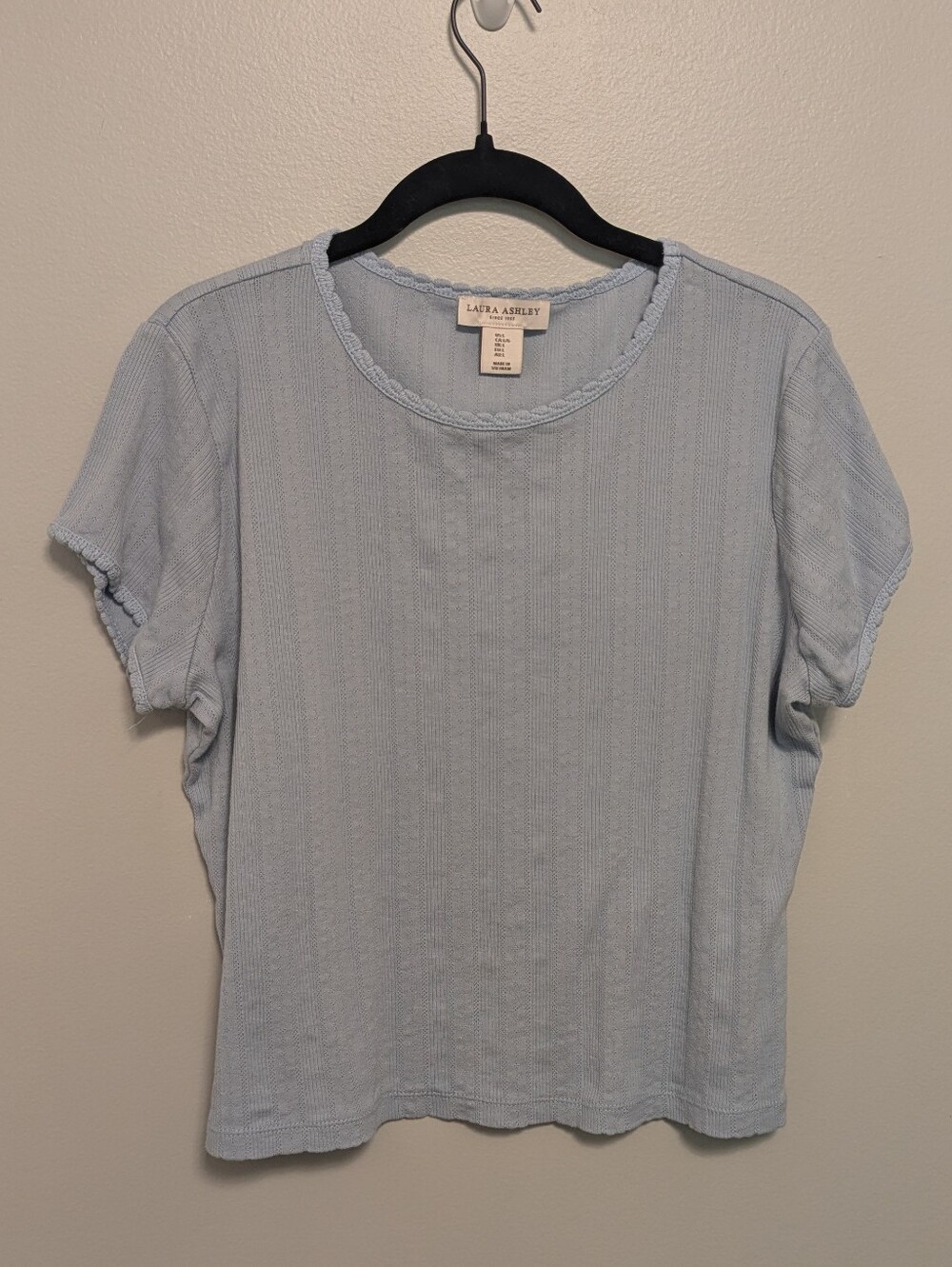 Laura Ashley Blue Ribbed Baby T Shirt